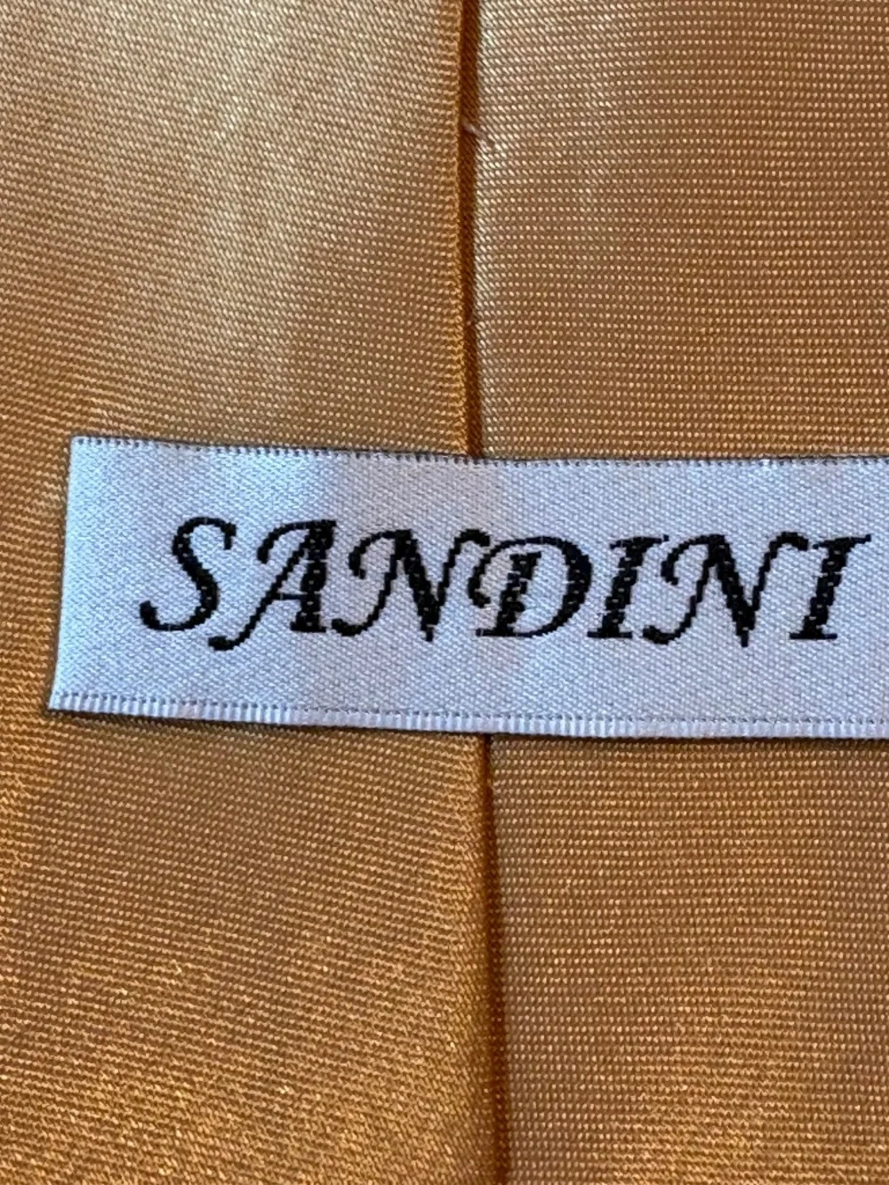 Vintage Sandini Gold Satin Necktie